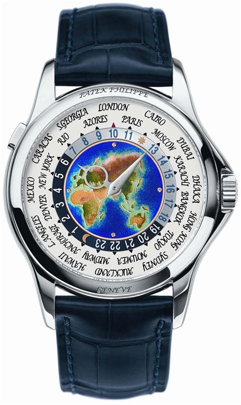 patek philippe world time enamel dial white gold|Patek Philippe .